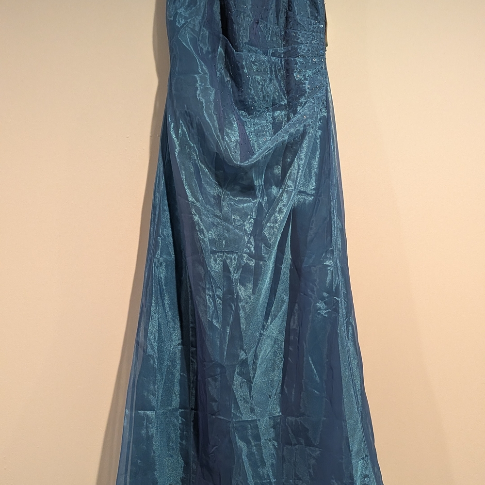 Elegant Teal High-Low Evening Dress